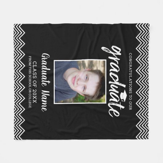 Herzlichen Glückwunsch Graduate Foto Class of 2020 Fleecedecke (Vorderseite (Horizontal))