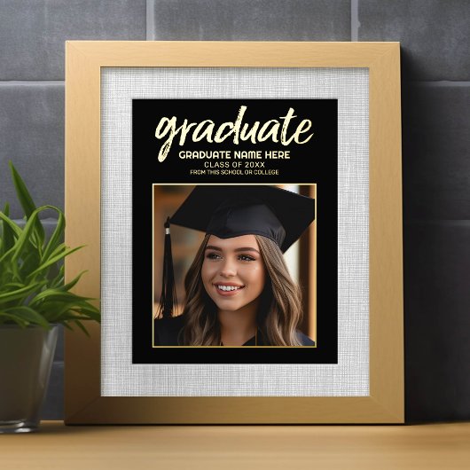 Herzlichen Glückwunsch Graduate - Foto mit Gold Foliendrucke