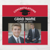 Herzlichen Glückwunsch Graduate - Foto Red Black G Bierflaschenetikett (Einzelnes Label)