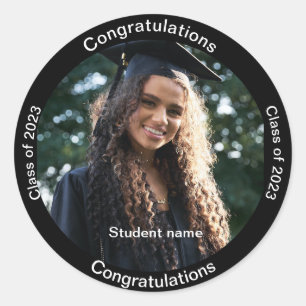 Herzlichen Glückwunsch Graduate Foto Runder Aufkleber