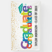 Herzlichen Glückwunsch Graduate Fun Colorful Gold  Banner (Vertikal)