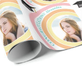 Herzlichen Glückwunsch Graduate Geometric Foto Pas Geschenkpapier (Rolleneckpunkt)