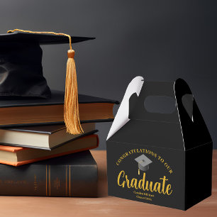 Herzlichen Glückwunsch Graduate Gold Black Formal  Geschenkschachtel