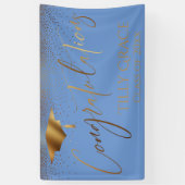 Herzlichen Glückwunsch Graduate Gold Confetti Blue Banner (Vertikal)