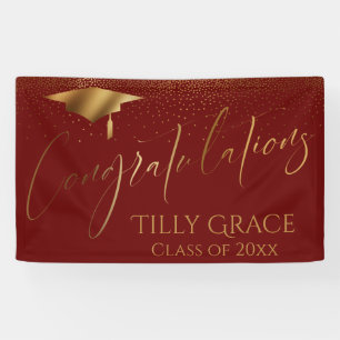 Herzlichen Glückwunsch Graduate Gold Confetti zu  Banner