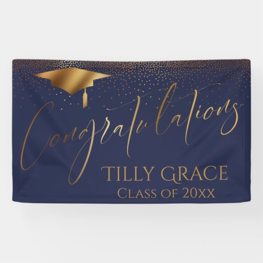 Herzlichen Glückwunsch Graduate Gold Confetti zur  Banner (Horizontal)