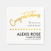 Herzlichen Glückwunsch Graduate Gold Script Paper  Serviette (Vorderseite)