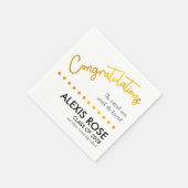 Herzlichen Glückwunsch Graduate Gold Script Paper  Serviette (Ecke)