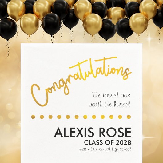 Herzlichen Glückwunsch Graduate Gold Script Paper  Serviette