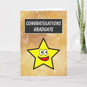 Herzlichen Glückwunsch Graduate Gold Star Abschlus Karte