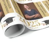 Herzlichen Glückwunsch Graduate Gold und Black Fot Geschenkpapier (Rolleneckpunkt)