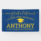 Herzlichen Glückwunsch Graduate - Grad Marine Gold Banner (Horizontal)
