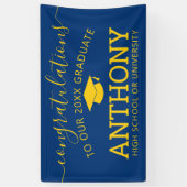 Herzlichen Glückwunsch Graduate - Grad Marine Gold Banner (Vertikal)