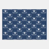 Herzlichen Glückwunsch Graduate Graduation Cap bla Geschenkpapier Set (Vorderseite)