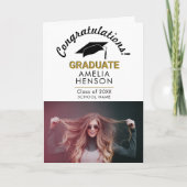 Herzlichen Glückwunsch Graduate Graduation Cap Fot Karte (Vorderseite)