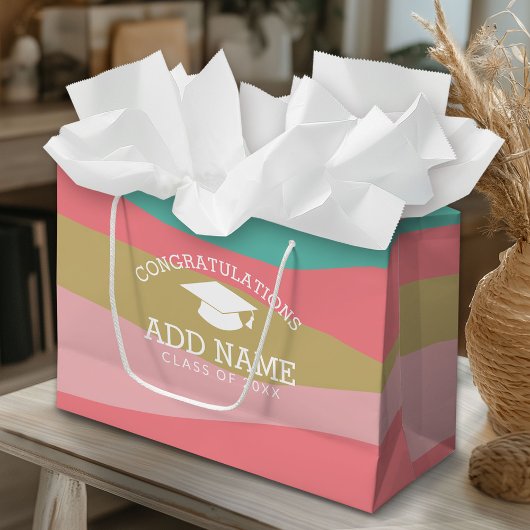 Herzlichen Glückwunsch Graduate Graduation Cap Mod Große Geschenktüte