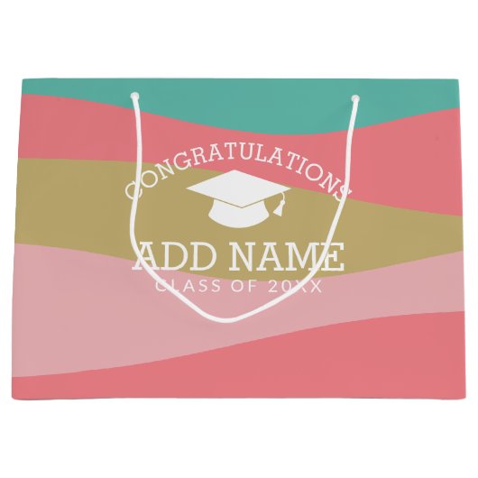 Herzlichen Glückwunsch Graduate Graduation Cap Mod Große Geschenktüte (Vorderseite)