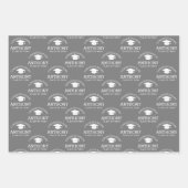 Herzlichen Glückwunsch Graduate Graduation Cap rot Geschenkpapier Set (Vorderseite 3)