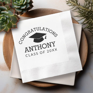 Herzlichen Glückwunsch Graduate Graduation Cap sch Serviette