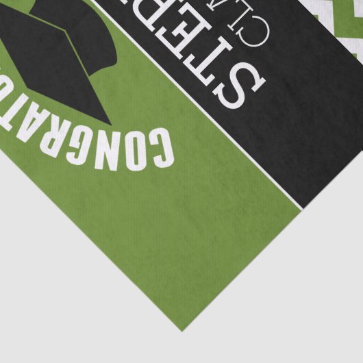 Herzlichen Glückwunsch Graduate - Green Black Absc Seidenpapier (Detail)