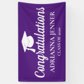 Herzlichen Glückwunsch Graduate Hat| Skript| Lila Banner (Vertikal)