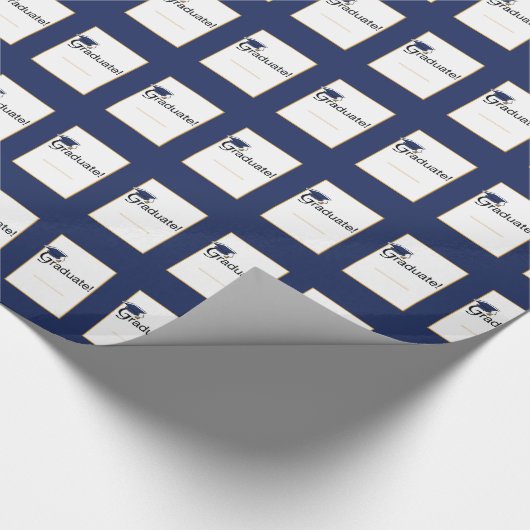 Herzlichen Glückwunsch Graduate, Hat, Tassel, Blue Geschenkpapier (Ecke)