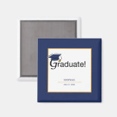 Herzlichen Glückwunsch Graduate, Hat, Tassel, Blue Magnet (Vorderseite/Rückseite)