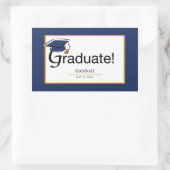 Herzlichen Glückwunsch Graduate, Hat, Tassel, Blue Rechteckiger Aufkleber (Tasche)