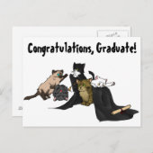 Herzlichen Glückwunsch, Graduate! Kitty Card. Ankündigungspostkarte (Vorne/Hinten)