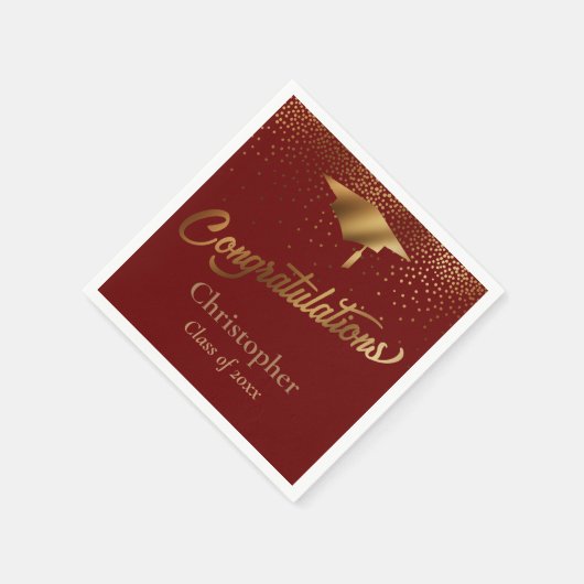 Herzlichen Glückwunsch Graduate, Klasse der Gold B Serviette (Ecke)