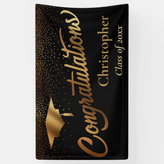 Herzlichen Glückwunsch Graduate, Klasse des Goldes Banner (Vertikal)