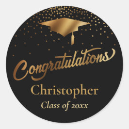 Herzlichen Glückwunsch Graduate, Klasse des Goldes Runder Aufkleber