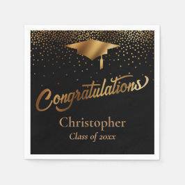 Herzlichen Glückwunsch Graduate, Klasse des Goldes Serviette