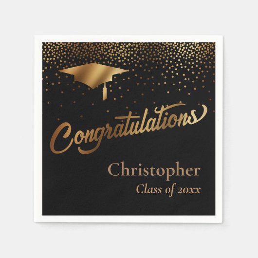 Herzlichen Glückwunsch Graduate, Klasse des Goldes Serviette (Vorderseite)