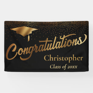 Herzlichen Glückwunsch Graduate, Klasse Gold auf Banner