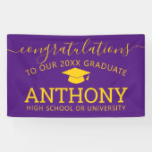 Herzlichen Glückwunsch Graduate lila Gold virtuell Banner (Horizontal)