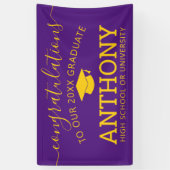 Herzlichen Glückwunsch Graduate lila Gold virtuell Banner (Vertikal)