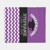 Herzlichen Glückwunsch Graduate - Lila Schwarzer A Fleecedecke (Vorderseite (Horizontal))