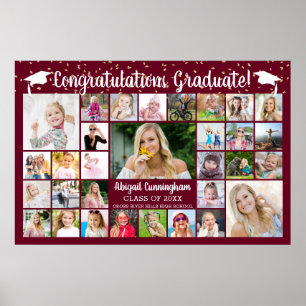 Herzlichen Glückwunsch Graduate Maroon 31 Foto Col Poster
