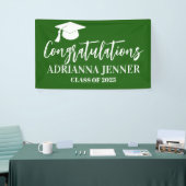 Herzlichen Glückwunsch Graduate Modern Script Gree Banner (Messeveranstaltung)