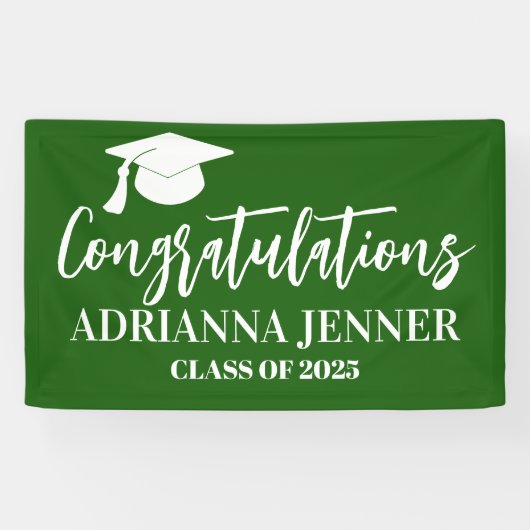 Herzlichen Glückwunsch Graduate Modern Script Gree Banner (Horizontal)