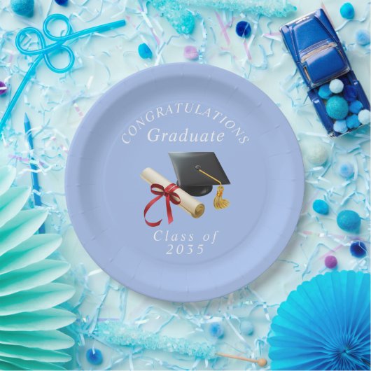 Herzlichen Glückwunsch Graduate Mortar Board Diplo Pappteller (Party)