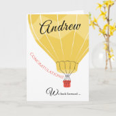 Herzlichen Glückwunsch Graduate oder Award Hot Air Karte (Gelbe Blume)