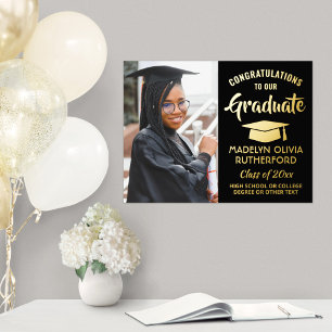 Herzlichen Glückwunsch Graduate One Foto Black & R Foliendrucke