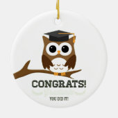 Herzlichen Glückwunsch Graduate Owl Keramik Ornament (Hinten)