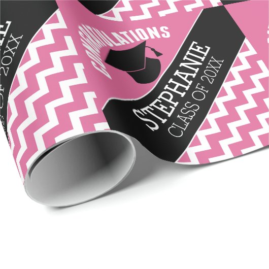 Herzlichen Glückwunsch Graduate - Personalisierter Geschenkpapier (Rolleneckpunkt)