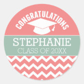 Herzlichen Glückwunsch Graduate - Personalisierter Runder Aufkleber (Vorderseite)