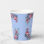 Herzlichen Glückwunsch Graduate Pink Roses Blue An Pappbecher (Rechts)