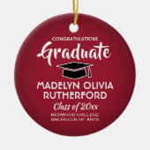 Herzlichen Glückwunsch Graduate Red Abschluss Foto Keramik Ornament (Vorne)