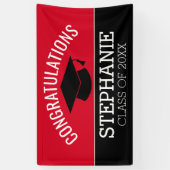 Herzlichen Glückwunsch Graduate - Red Black Abschl Banner (Vertikal)